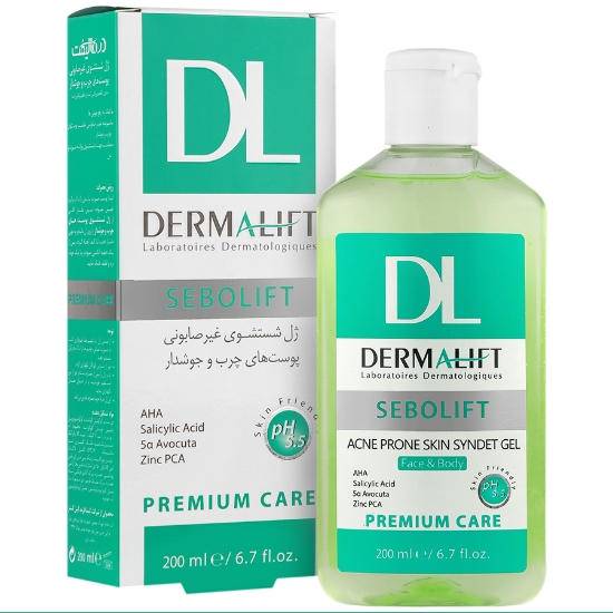 تصویر  ژل شستشو غیر صابونی پوست چرب و جوشدار سبولیفت درمالیفت - 200 میلی لیتر