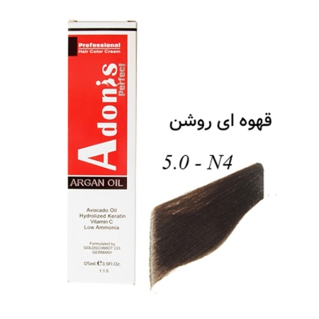 تصویر  رنگ مو شماره N4 آدونیس - قهوه ای روشن - 125 میلی لیتر