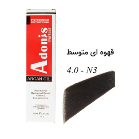 تصویر  رنگ مو شماره N3 آدونیس - قهوه ای متوسط - 125 میلی لیتر