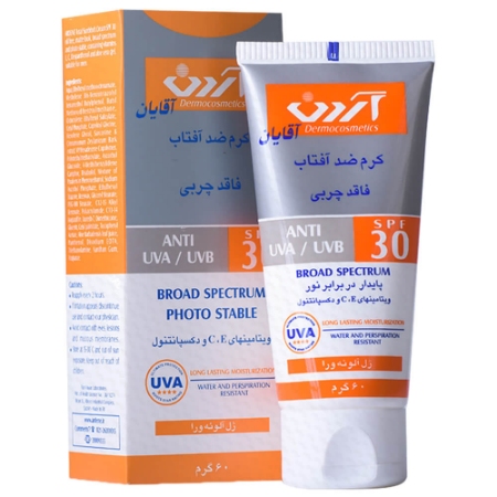 تصویر  کرم ضد آفتاب فاقد چربی آقایان SPF 30 آردن - بی رنگ