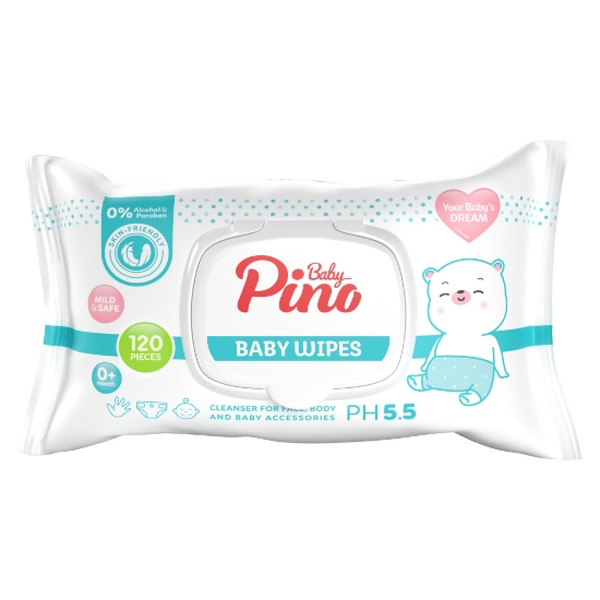 تصویر  دستمال مرطوب کودکان پینو بیبی - 120 عددی