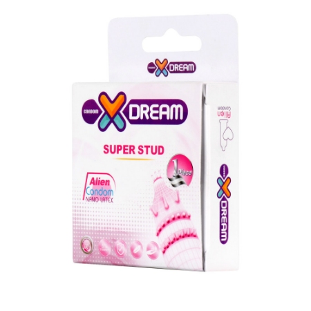 تصویر  کاندوم فضایی دکمه دار SUPER STUD ایکس دریم - 1 عددی