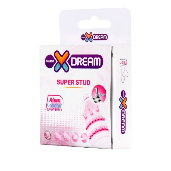 تصویر  کاندوم فضایی دکمه دار SUPER STUD ایکس دریم - 1 عددی
