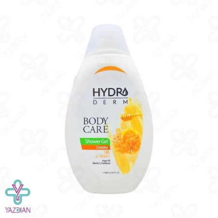 شامپو بدن کرمی شیر و عسل هیدرودرم - 500 میلی لیتر