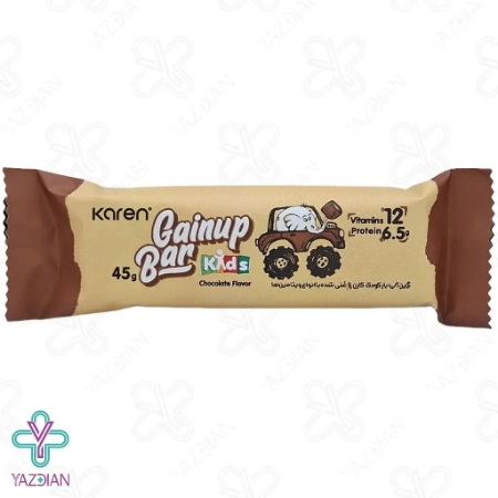 شکلات مغزدار پروتئین کودکان گین آپ بار کارن - 45 گرم