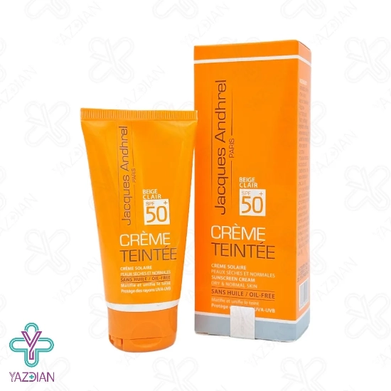 کرم ضد آفتاب SPF50 فاقد چربی پوست خشک ژاک آندرل - بژ روشن