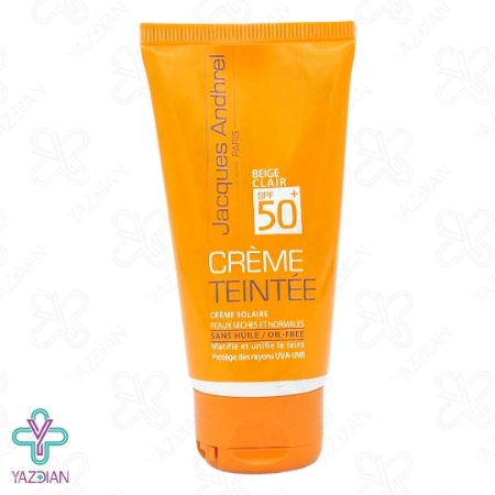کرم ضد آفتاب SPF50 فاقد چربی پوست خشک ژاک آندرل - بژ روشن