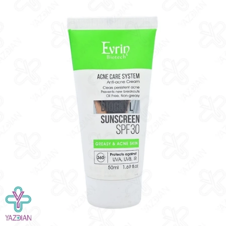 کرم ضد آفتاب فاقد چربی SPF30 آنتی آکنه اورین – بی رنگ