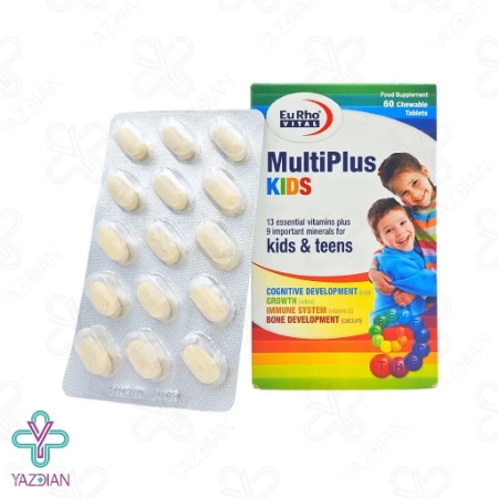 قرص جویدنی مولتی ویتامین پلاس کودکان یوروویتال - 60 عددی	