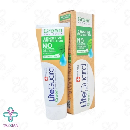 خمیر دندان و لثه حساس بدون فلوراید گرین (گیاهی) لایف گارد - 100 گرم