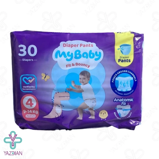 پوشک بچه مای بیبی شورتی سایز 4 بسته 30 عددی