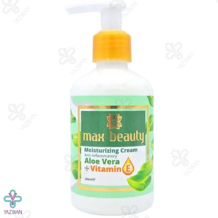 کرم مرطوب کننده آلوئه ورا پمپی مکس بیوتی - 200 میلی لیتر	