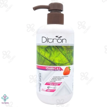 شامپو بدن نرم کننده ویتامینه توت فرنگی دیترون - 500 میلی لیتر	