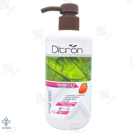 شامپو بدن نرم کننده ویتامینه توت فرنگی دیترون - 500 میلی لیتر	