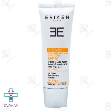 فلوئید ضد آفتاب و ضد جوش فاقد چربی SPF50 اریکه-بژ روشن - 50 میلی لیتر