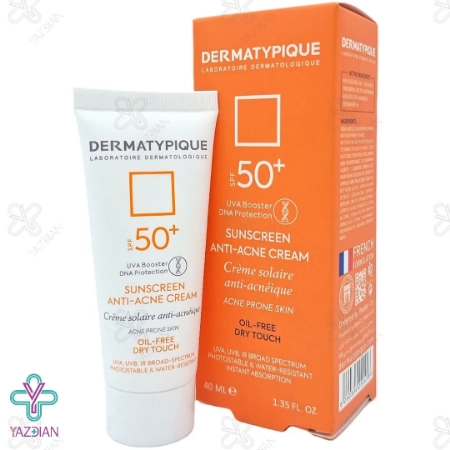 کرم ضد آفتاب SPF 50 آنتی آکنه پوست چرب و جوش دار درماتیپیک - بی رنگ