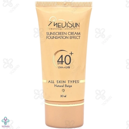 کرم ضد آفتاب SPF 40 مدیسان با پوشش کرم پودر مناسب انواع پوست - بژ طبیعی