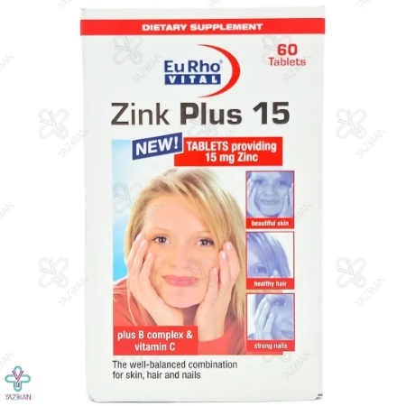 قرص زینک پلاس 15 میلی گرم یوروویتال - 60 عددی