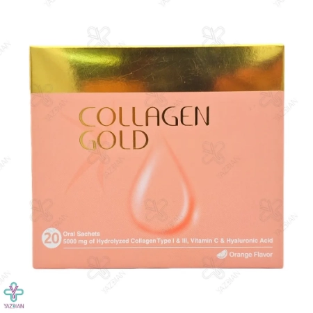 ساشه کلاژن گلد ضد چروک صورت و تقویت کننده مو آدریان - 20 عددی