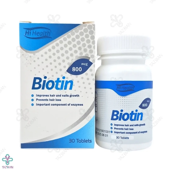 قرص بیوتین 800 میکروگرم های هلث - 30 عددی