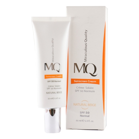 کرم ضد آفتاب پوست معمولی و خشک SPF 50 ام کیو MQ - بژ طبیعی