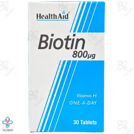 قرص بیوتین 800 میکروگرم هلث اید - 30 عددی