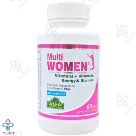 قرص مولتی ویتامین مینرال بانوان مولتی وومن آلفاویتامینز - 60 عددی