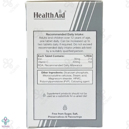 قرص آهن با ویتامین ث هلث اید - 30 عددی