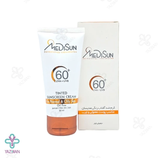 کرم ضد آفتاب SPF60 فاقد چربی مدیسان - رنگی