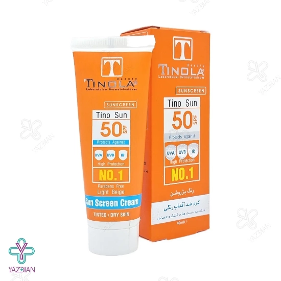 کرم ضد آفتاب SPF50 پوست خشک تینولا - بژ روشن	