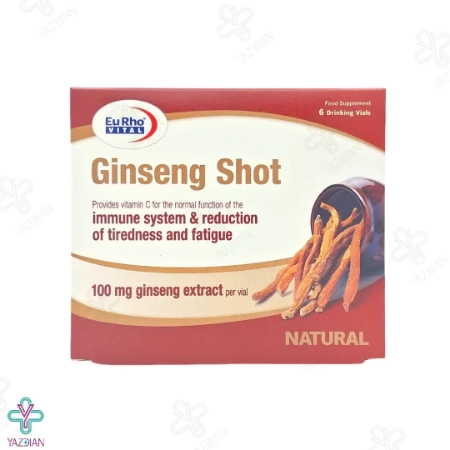 ویال خوراکی نقویت کننده جینسینگ شات یوروویتال - 6 عددی