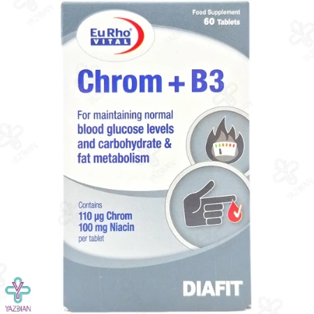 قرص کروم پلاس ب3 یوروویتال - 60 عددی
