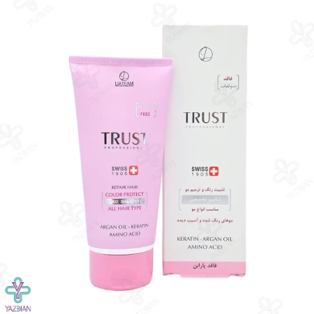 شامپو بدون سولفات تثبیت کننده رنگ و ترمیم کننده مناسب انواع مو تراست - 200 میلی لیتر	