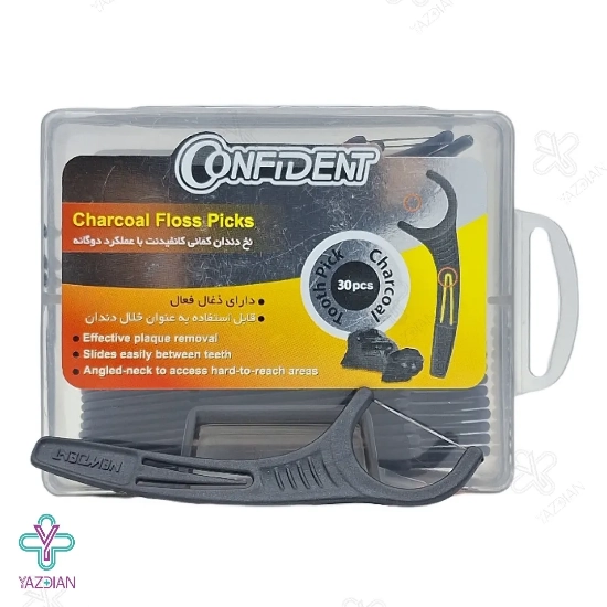 نخ دندان کمانی زغالی کانفیدنت - 30 عددی	