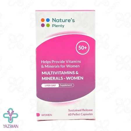 کپسول مولتی ویتامین مینرال بانوان بالای 50 سال نیچرز پلنتی - 60 عددی	