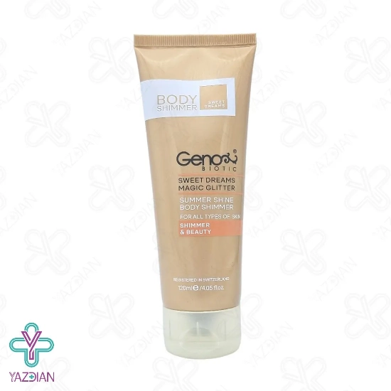 کرم براق کننده بدن ژنوبایوتیک حاوی اکلیل های طلایی - 120 میلی لیتر	