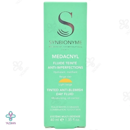 فلوئید آنتی آکنه رنگی (بژ روشن) مداکنیل سین بیونیم مناسب پوست چرب و آکنه ای - 40 میلی لیتر 