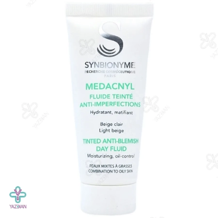 فلوئید آنتی آکنه رنگی (بژ روشن) مداکنیل سین بیونیم مناسب پوست چرب و آکنه ای - 40 میلی لیتر 