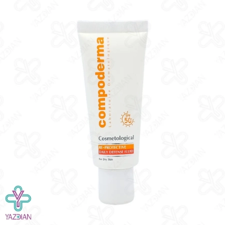 کرم ضد آفتاب هیدراته SPF50 پوست خشک و خیلی خشک کامپودرما - بی رنگ