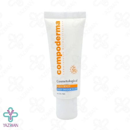 فلوئید ضد آفتاب SPF50 پوست معمولی و خشک کامپودرما - بی رنگ