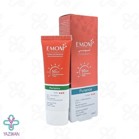 کرم فلوئید ضد آفتاب SPF50 پوست چرب امونی - رنگی	