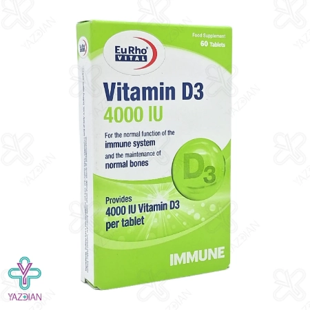 قرص ویتامین د3 4000 یوروویتال – 60 عددی	