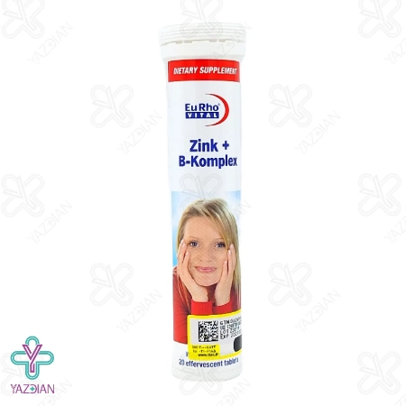 قرص جوشان زینک + ب کمپلکس یوروویتال - 20 عددی	