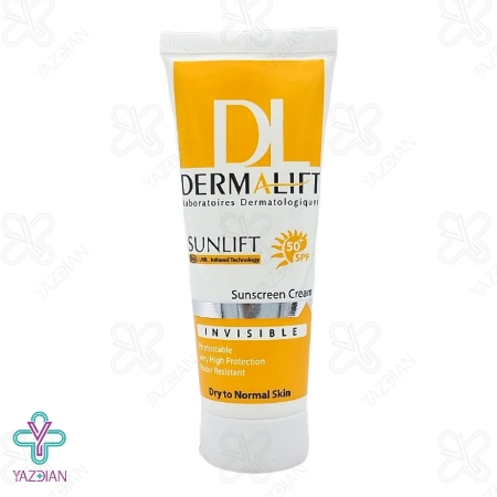 کرم ضد آفتاب SPF 50 پوست خشک درمالیفت - بی رنگ	