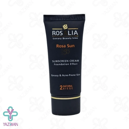 کرم ضد آفتاب SPF 50 فاقد چربی رزالیا - بژ طبیعی