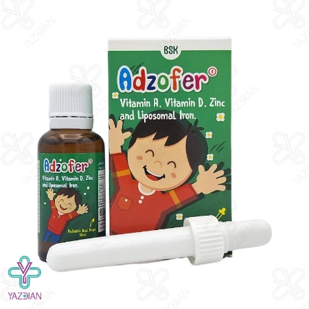 قطره تقویت کننده ویتامین آد همراه آهن آدزوفر بی اس کی - 30 میلی لیتر	