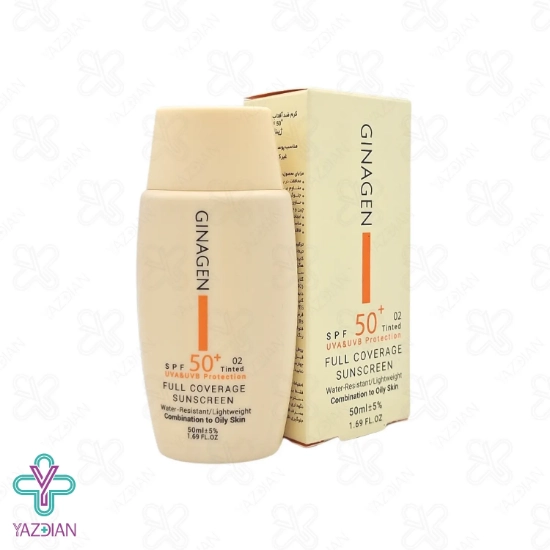 کرم ضد آفتاب SPF 50 پوست چرب ژیناژن - رنگی 02	